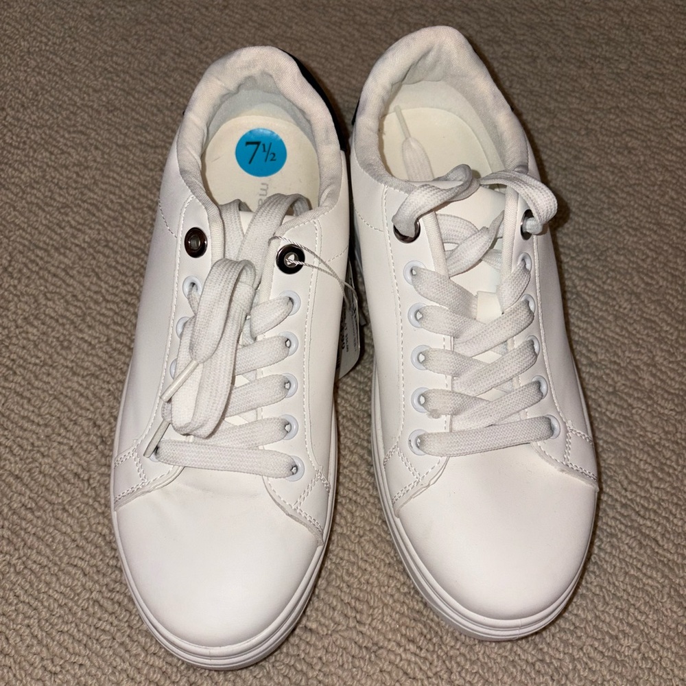 Madden Girl White Athletic Sneakers Minimalist Design